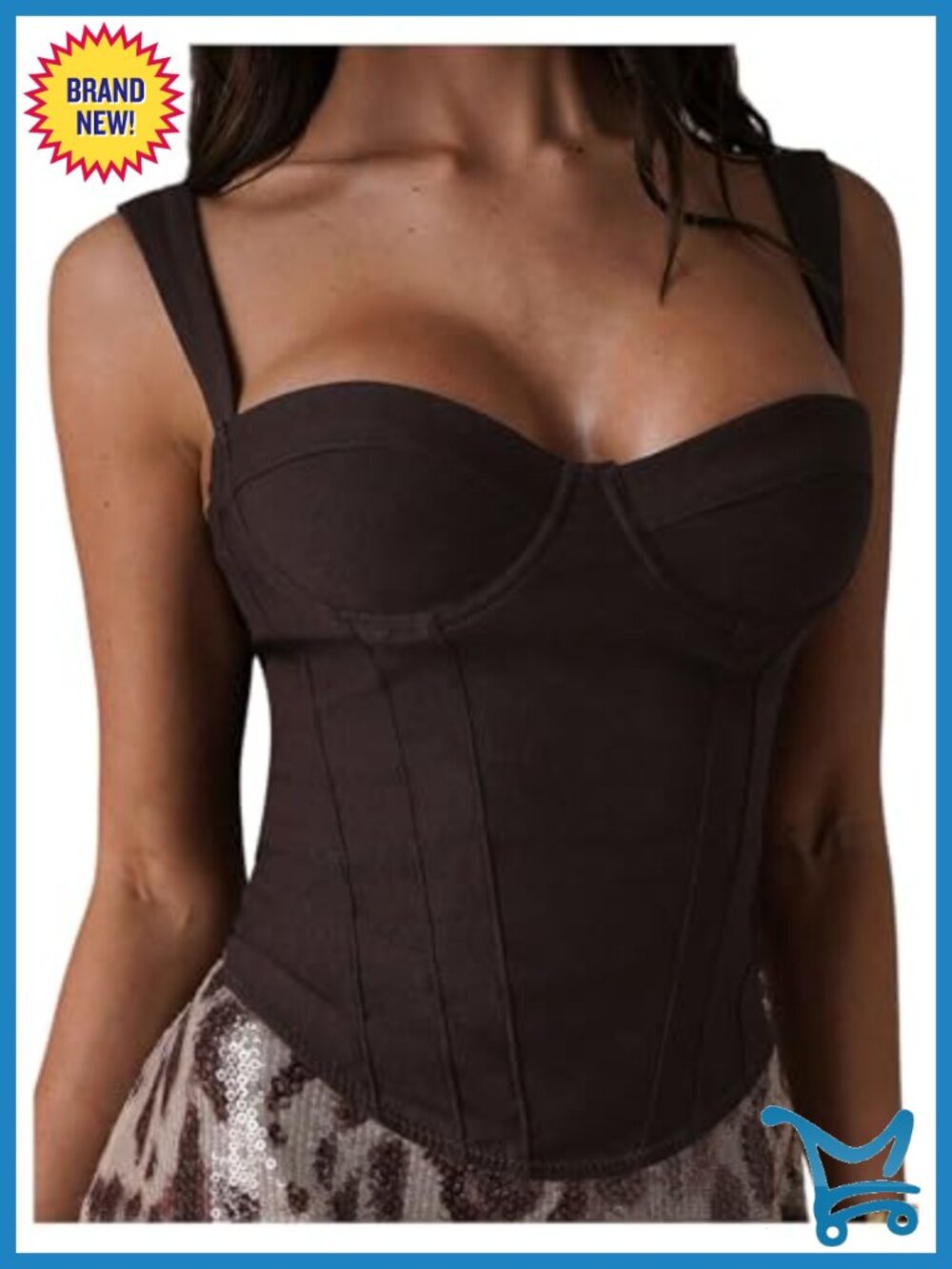 Lace Up Bustier Corset Top Push Up Sleeveless Crop Rave Club